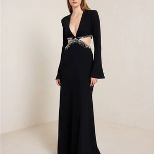 A.L.C . Trina Embellished Maxi Dress in Black